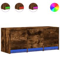 vidaXL Televizoriaus spintelė su LED, dūminė, 97x34x40cm, mediena