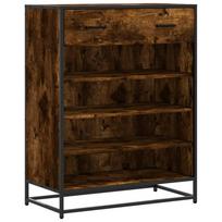 vidaXL Spintelė batams, dūminio ąžuolo, 75x38x97,5cm, mediena/metalas
