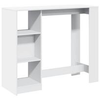 vidaXL Baro stalas su lentyna, baltas, 124x46x103,5cm, mediena