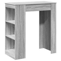 vidaXL Baro stalas su lentynomis, pilkas, 95x47x103,5cm, mediena