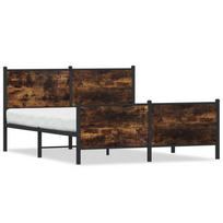 vidaXL Lovos rėmas be čiužinio, dūminio ąžuolo, 160x200cm, metalas