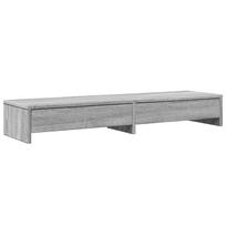 vidaXL Monitoriaus stovas su stalčiais, pilkas, 100x27x15cm, mediena