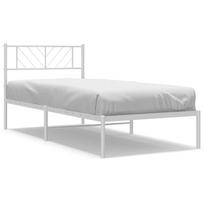 vidaXL Lovos rėmas be čiužinio, baltas, 75x190cm, metalas