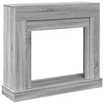 vidaXL Židinio apvadas, pilkas ąžuolo, 100x30x87,5cm, apdirbta mediena