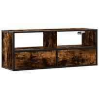 vidaXL Televizoriaus spintelė, dūminė, 100x31x39,5cm, mediena/metalas