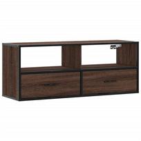 vidaXL Televizoriaus spintelė, ruda, 100x31x39,5cm, mediena/metalas