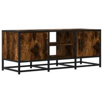 vidaXL Televizoriaus spintelė, dūminė, 100x35x41cm, mediena ir metalas
