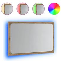 vidaXL Vonios veidrodis su LED apšvietimu, artisano, 60x8,5x38cm