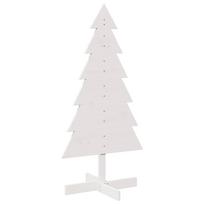 vidaXL Medinė Kalėdų eglutė, balta, 120cm, pušies medienos masyvas