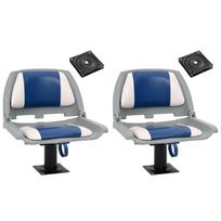 vidaXL Valties sėdynės su kojomis su 360° pasukimo mechanizmais, 2vnt.