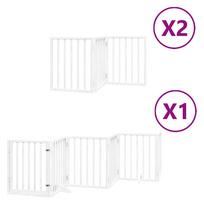vidaXL Varteliai šunims su durimis, 12 segmentų, balti, 600cm, tuopa