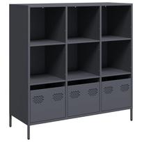 vidaXL Komoda, antracito spalvos, 101,5x39x103,5cm, plienas