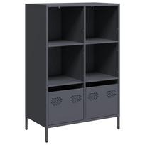 vidaXL Komoda, antracito spalvos, 68x39x103,5cm, plienas