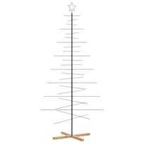 vidaXL Metalinė Kalėdų eglutė su mediniu pagrindu, juoda, 210cm