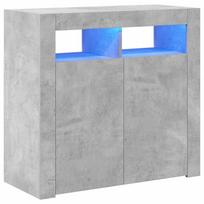 vidaXL Šoninė spintelė su LED apšvietimu, betono pilka, 80x35x75cm