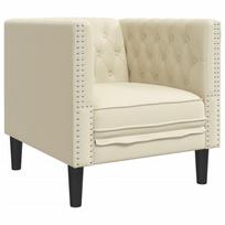vidaXL Chesterfield krėslas, kreminės spalvos, dirbtinė oda