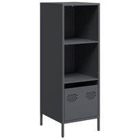 vidaXL Komoda, antracito spalvos, 35x39x103,5cm, plienas