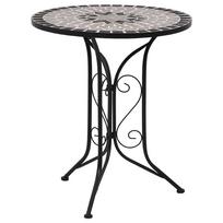 vidaXL Mozaikinis bistro staliukas, pilkos spalvos, 60cm, keramika
