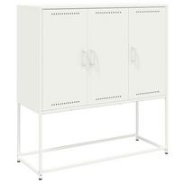 vidaXL Komoda, baltos spalvos, 100,5x39x107cm, plienas