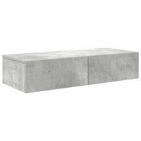 vidaXL Sieninė lentyna su stalčiais, betono pilka, 80x33x17cm