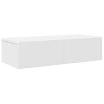 vidaXL Sieninė lentyna su stalčiais, baltos, 60x26,5x15cm