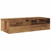vidaXL Sieninė lentyna su stalčiais, medienos, 60x26,5x15cm