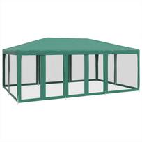 vidaXL Proginė palapinė su 10 tinklinėmis sienomis, žalia, 6x4m, HDPE