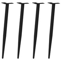 vidaXL Konsolinio staliuko kojelės, kūginės, 4 vnt., juodos, 72-73 cm, plienas