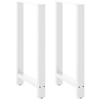 vidaXL Baro stalo kojos, baltos, 2 vnt., 60x(100-101) cm, plienas