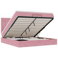 vidaXL Osmanų lovos rėmas su čiužiniais, rožinis, 160x200cm, aksomas