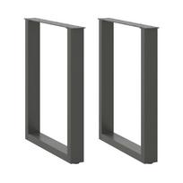 vidaXL Valgomojo stalo kojos, U formos, 2 vnt., antracito spalvos, 70x(72-73) cm, plienas