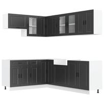 vidaXL Virtuvinių spintelių komplektas, 11 dalių, Porto, juoda