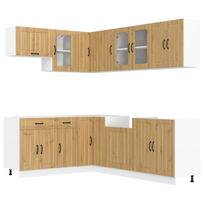 vidaXL Virtuvinių spintelių komplektas, 11 dalių, Lucca, artisano