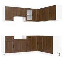 vidaXL Virtuvinių spintelių komplektas, 11 dalių, Porto, ruda