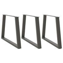 vidaXL Valgomojo stalo kojos, 3 vnt., antracito spalvos, 90x(72-73,3) cm, plienas