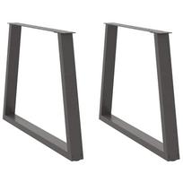 vidaXL Valgomojo stalo kojos, V formos, 2 vnt., antracito spalvos, 100x(72-73,3) cm, plienas