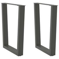 vidaXL Valgomojo stalo kojos, V formos, 2 vnt., antracito spalvos, 70x(72-73,3) cm, plienas