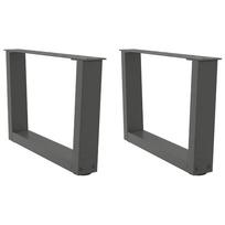 vidaXL Kavos staliuko kojelės, V formos, 2 vnt., antracito spalvos, 50x(30-31,3) cm, plienas