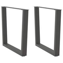 vidaXL Valgomojo stalo kojos, V formos, 2 vnt., antracito spalvos, 80x(72-73,3) cm, plienas