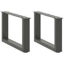 vidaXL Kavos staliuko kojelės, 2 vnt., antracito spalvos, 50x(30-31) cm, plienas