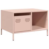 vidaXL kavos staliukas rožinis 68,5x50x43,5cm šaltai valcuotas plienas
