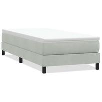 vidaXL Box Spring Lova be čiužinio Šviesiai pilka 80x210 cm aksomas