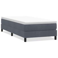 vidaXL Box Spring Lova be čiužinio Tamsiai pilka 90x210 cm aksomas