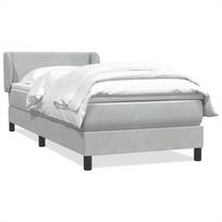 vidaXL Box Spring Lova su čiužiniu Šviesiai pilka 90x210 cm Velvet