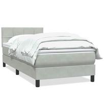 vidaXL Box Spring Lova su čiužiniu Šviesiai pilka 90x210 cm Velvet