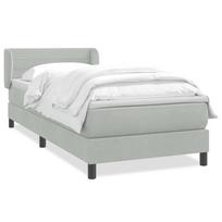 vidaXL Box Spring Lova su čiužiniu Šviesiai pilka 90x210 cm Velvet