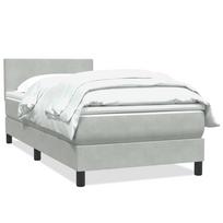 vidaXL Box Spring Lova su čiužiniu Šviesiai pilka 90x210 cm Velvet