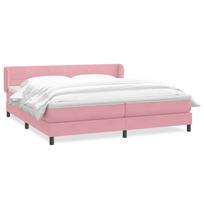 vidaXL Box Spring Lova su čiužiniais Rožinis 180x210 cm Velvet