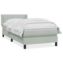 vidaXL Box Spring Lova su čiužiniu Šviesiai pilka 90x210 cm Velvet