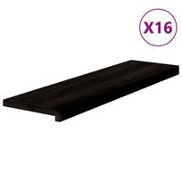 vidaXL Laiptų pakopos, 16 vnt., rudai juodos, 90x30x2 cm, ąžuolo